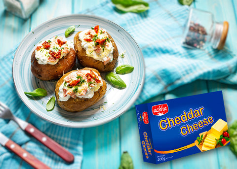 Achha Cheddar Cheese Stuffed Potatoes