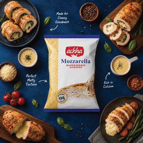 Achha Mozzarella Cheese Shredded - 1 KG