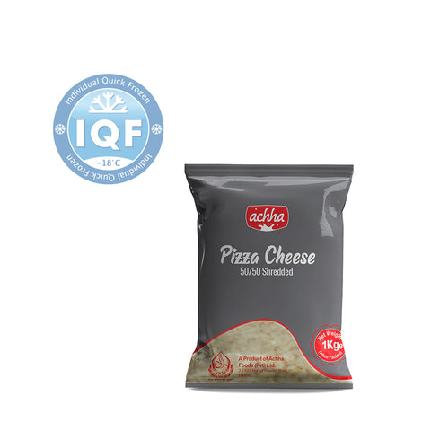 achha fodds IQF Pizza Cheese Shredded50-50-1KG