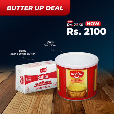 Achha salted and unsalted butter pack, premium dairy butter in Pakistan