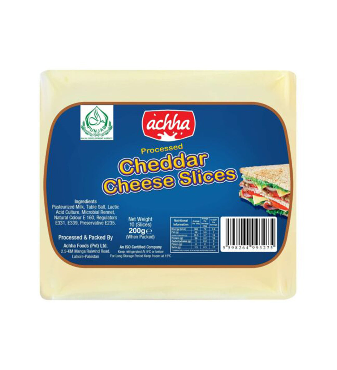 Cheddar Cheese Slice 200 Gm Achha Foods